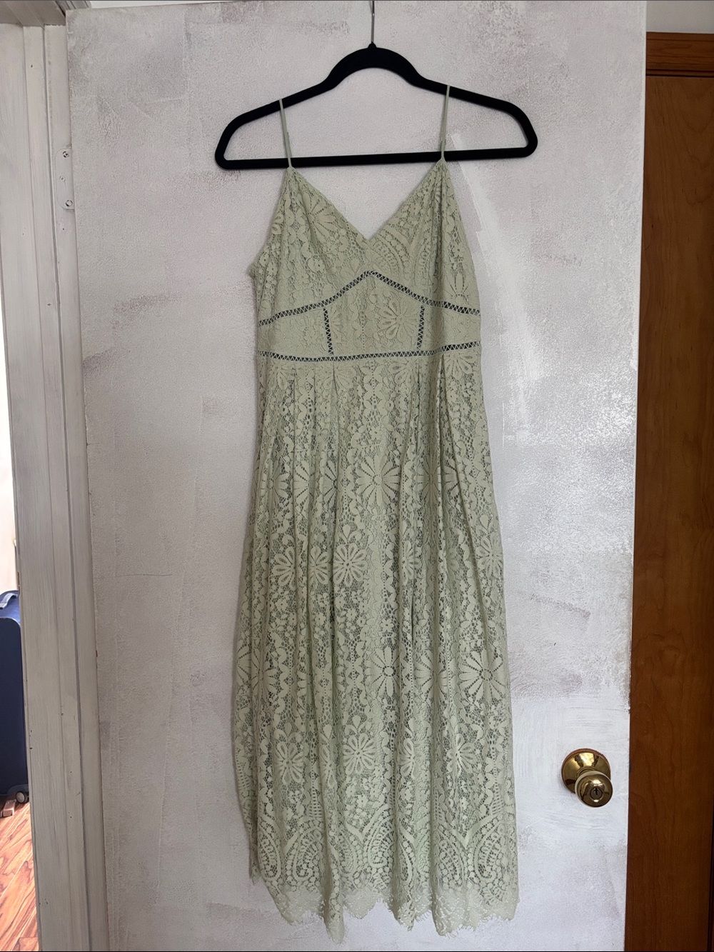 H&M Pale Sage Lace Midi Dress